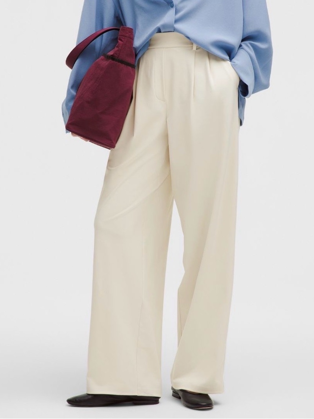 Lululemon Athletica Daydrift High-Rise Wide-Leg Cream Trouser - Light Ivory XL